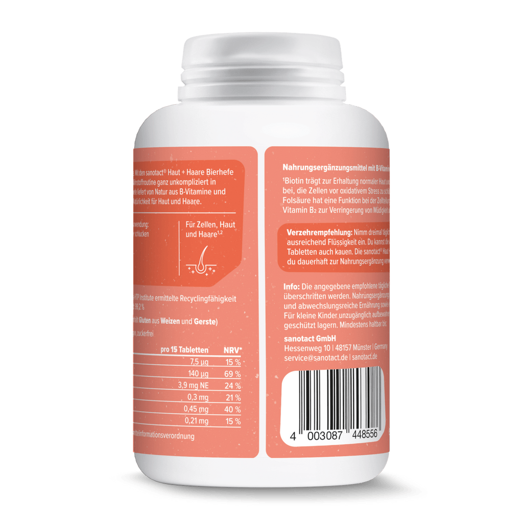 sanotact GmbH - Haut + Haare Bierhefe Tabletten