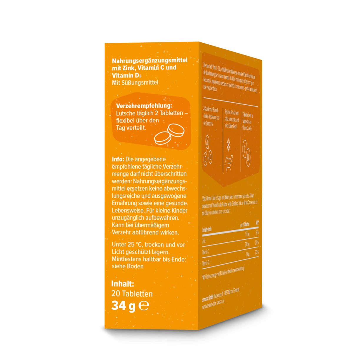 sanotact GmbH - Zink + C + D Lutschtabletten
