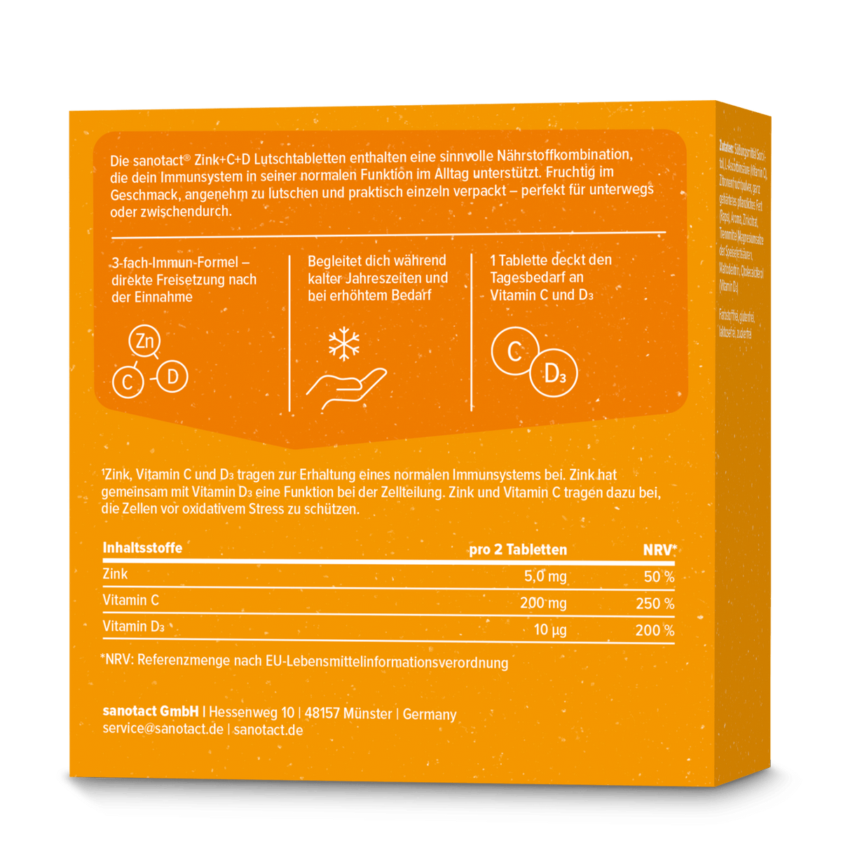 sanotact GmbH - Zink + C + D Lutschtabletten